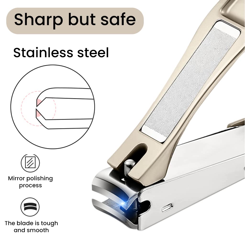MAYCREATE Nail Cutter For Men Stainless Steel Professional Fingernail with Catcher and Toenail Nail Clipper Toe Nail Cutter Trimmer for Thick Nails Ingrown Cuticle MAYCREATE Nail Cutter For Men Stainless Steel Professional Fingernail with Catcher and Toenail Nail Clipper Toe Nail Cutter Trimmer for Thick Nails Ingrown Cuticle